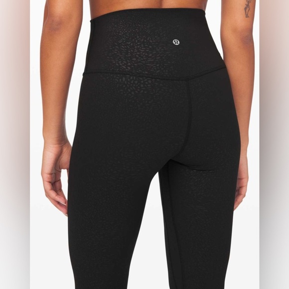 Lululemon Align Emboss Black Crop Leggings - Picture 1 of 6